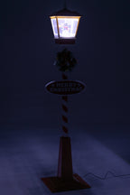 J-Line decoratie Straatlamp Sneeuw - kunstsof - rood/groen - LED