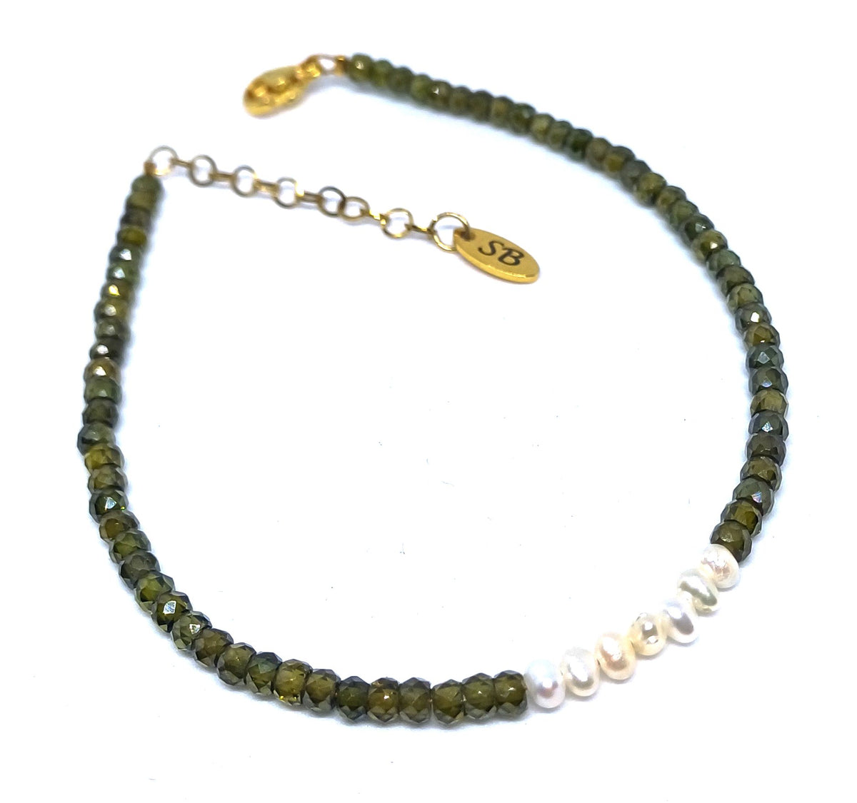 Zirkonia armband met zoetwaterparels