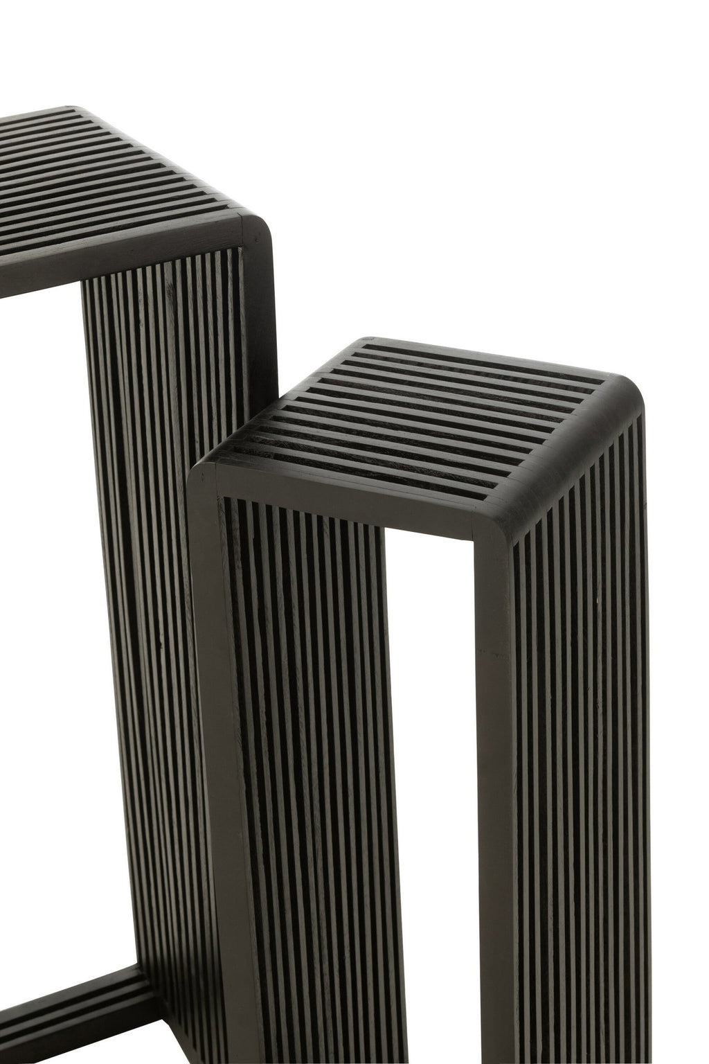 J-Line bijzettafel Kubus - hout - zwart - set van 2