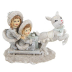 Beeld Kinderen 12 cm Grijs Polyresin