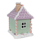 Gingerbread house 17x14x21 cm Groen Roze Kunststof Peperkoekhuisje