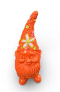 Polyresin kabouterhoed met bloem oranje Copy