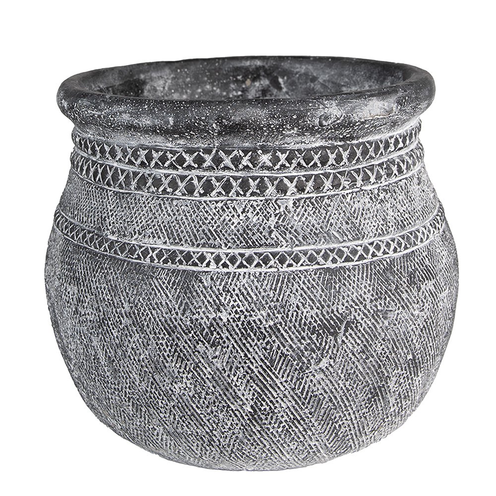 Bloempot Ø 21x19 cm Grijs Steen