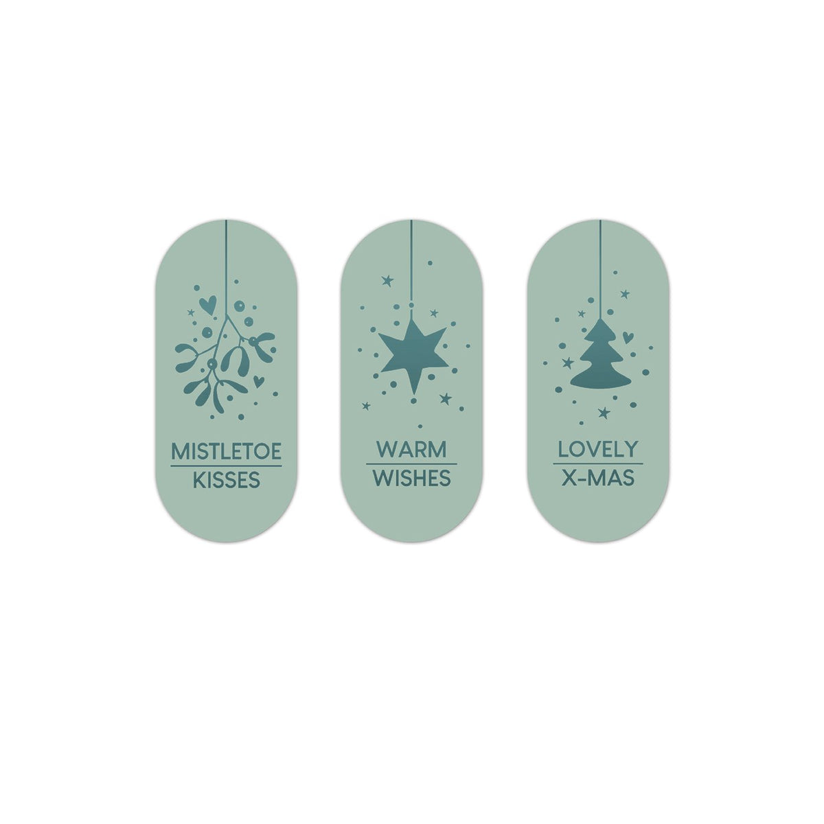 Kerst ovaaltjes - Cadeaustickers op rol - 500 stuks