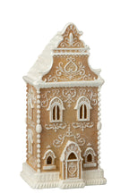 J-Line decoratie Peperkoek Huis - polyresin - beige/wit - LED