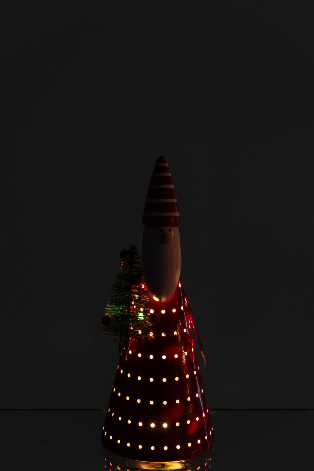 J-Line Ledkerstman - ijzer - wit/kerstrood - small