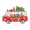 Kerstdecoratie met LED-verlichting Bus 31x15x21 cm Rood Metaal