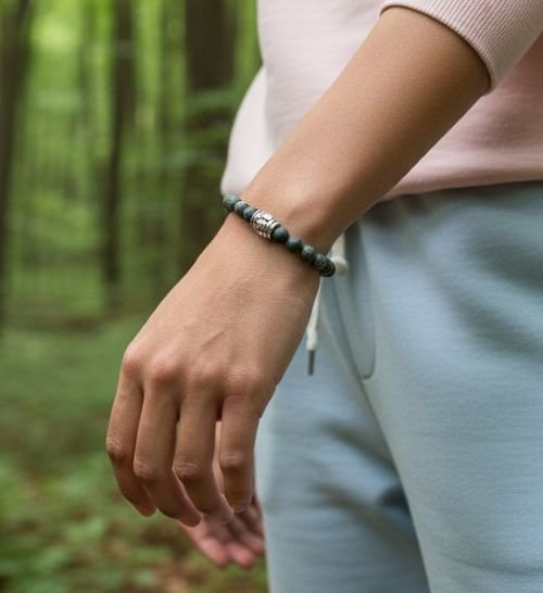 Dames armband Zoïsiet mat 6 mm met basic kraal