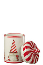 J-Line voorraadpot Kerstman Dolomiet - keramiek - kerstrood/wit