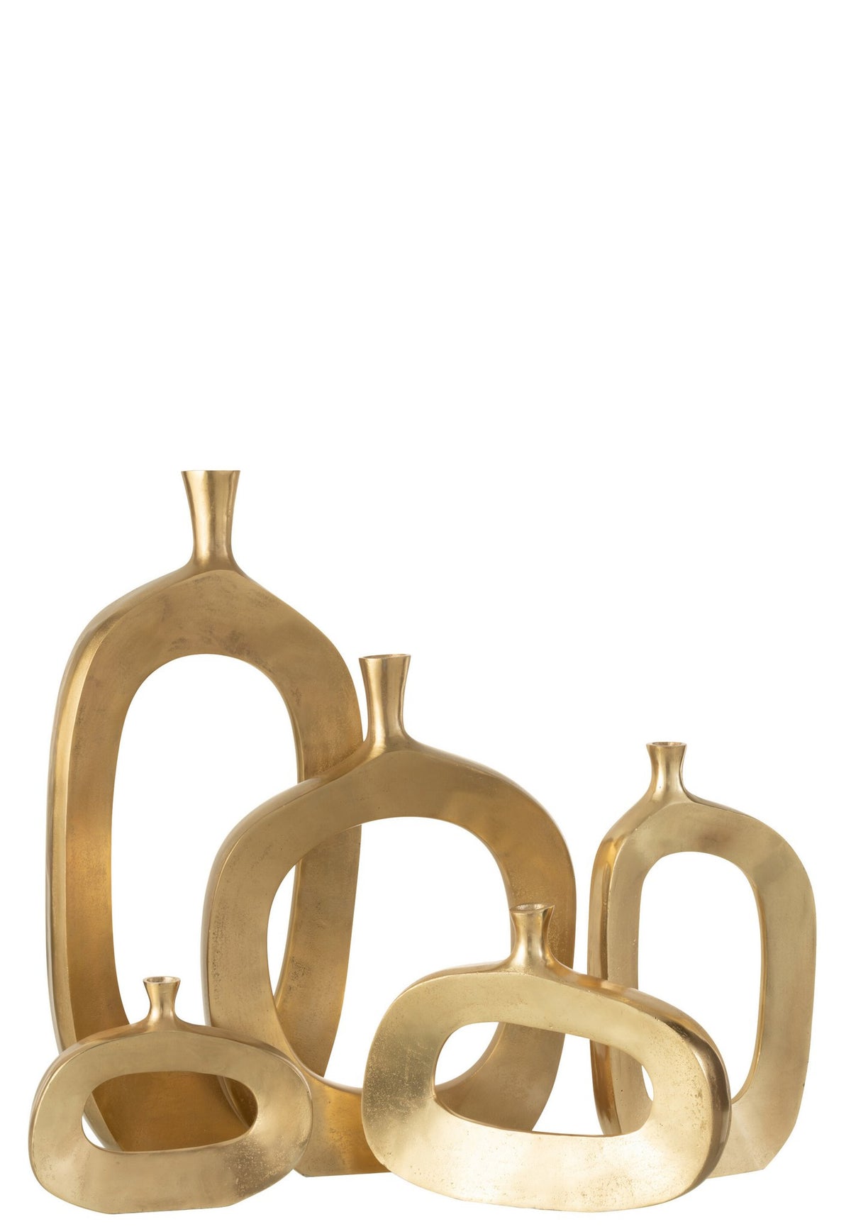 J-Line vaas Nina - aluminium - goud - large - 75 cm hoog