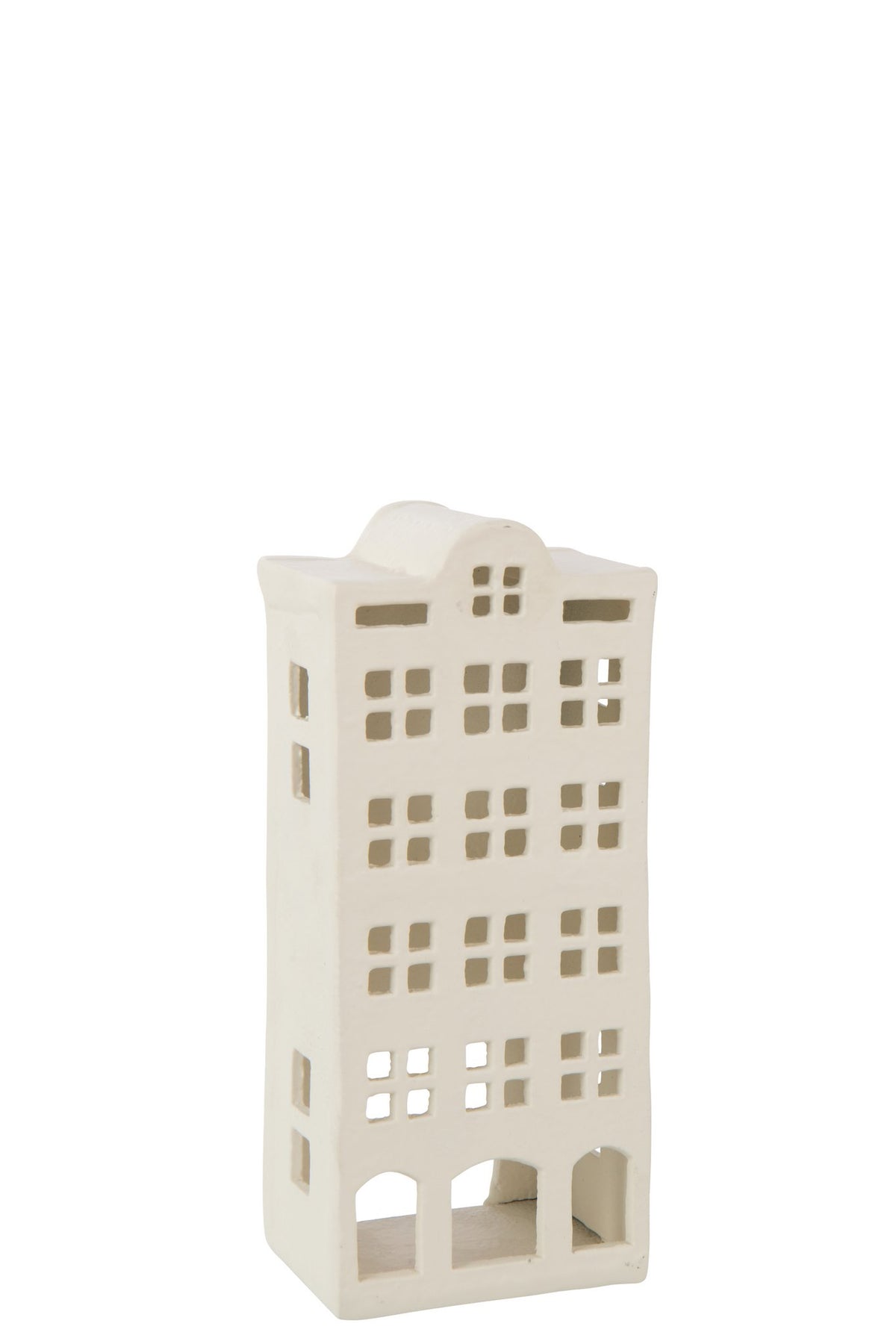 J-Line theelichthouder - aluminium - wit