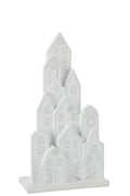 J-Line decoratie Huis Klassiek - polyresin - wit/zwart