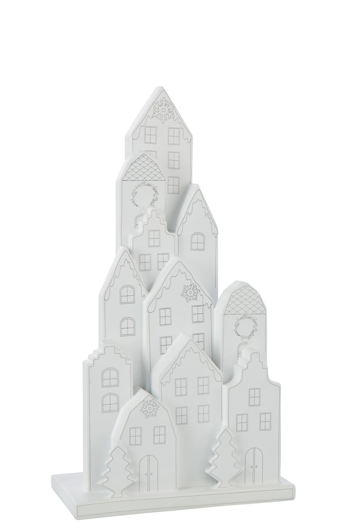J-Line decoratie Huis Klassiek - polyresin - wit/zwart