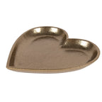 Decoratie schaal Hart 21x21x2 cm Goudkleurig Aluminium