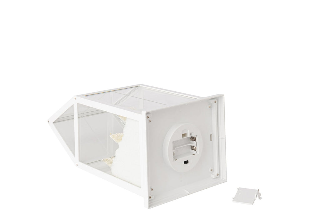 J-Line Ledkerstdorp - glas/synthetisch - wit/goud - small