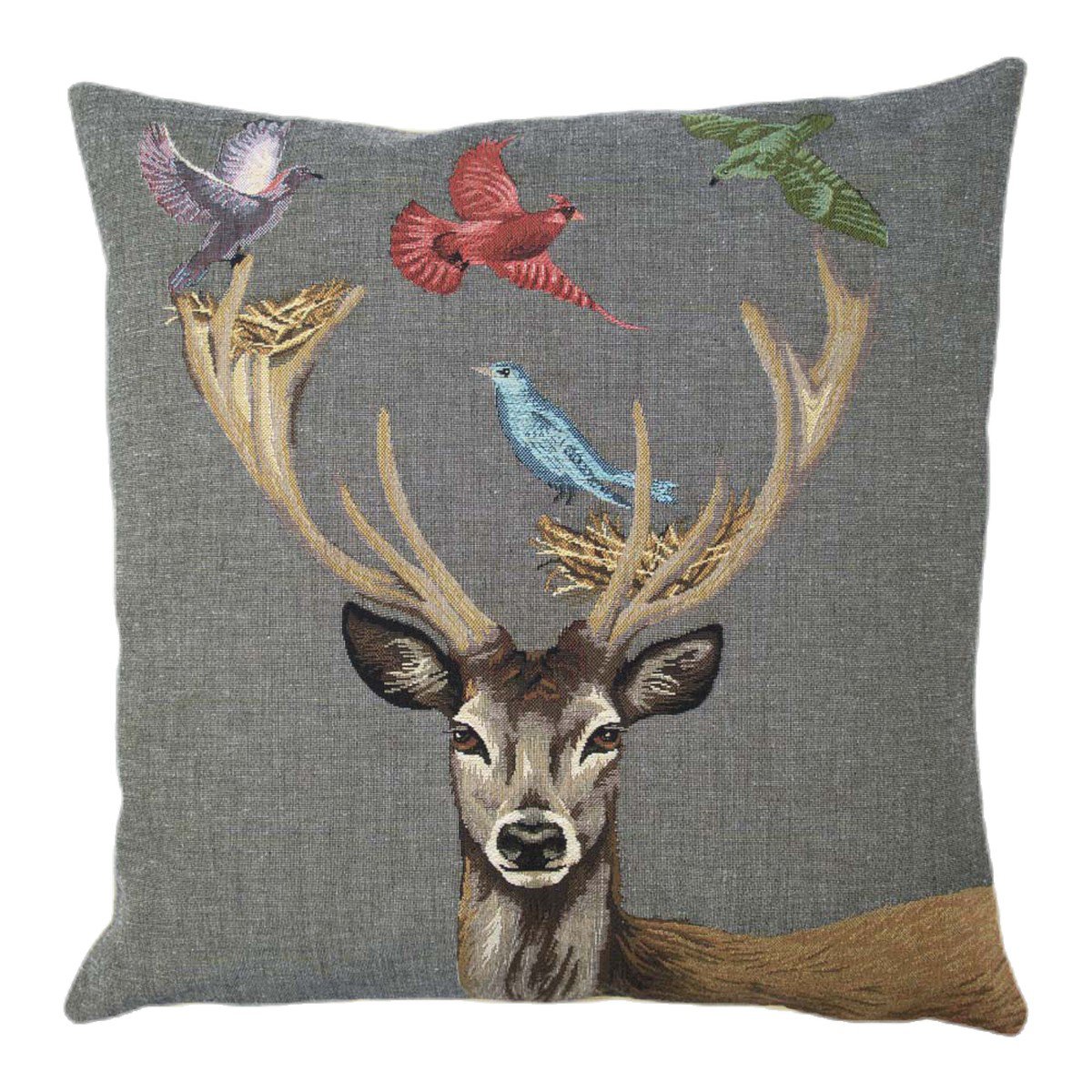 Gobelin kussen funky deer nest 45x45cm