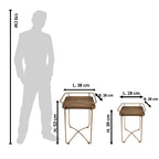 Bijzettafel Set van 2 38x38x53 cm Goudkleurig Metaal Sidetable