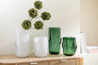 J-Line vaas Drippy - glas - groen - small - Ø 18.5 cm