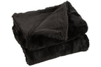 J-Line plaid Cutie - fleece deken – polyester – zwart - 180 x 130 cm