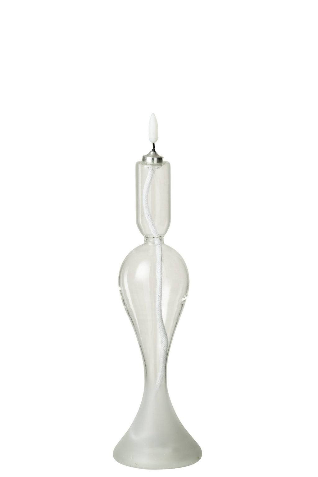 J-Line kaars - glas - transparant - S - LED lichtjes