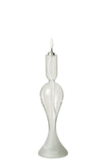 J-Line kaars - glas - transparant - S - LED lichtjes