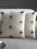 Set van 2 kussenslopen met geborduurd accent – ​​woninginrichting – premium katoen, bloemenstiksels – 40x40 cm