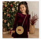 Luna-Leena kindertas rond - goud - lurex garen & biologisch katoen - hand gehaakt in Nepal