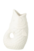 J-Line bloempot Vis - polyresin - wit - S