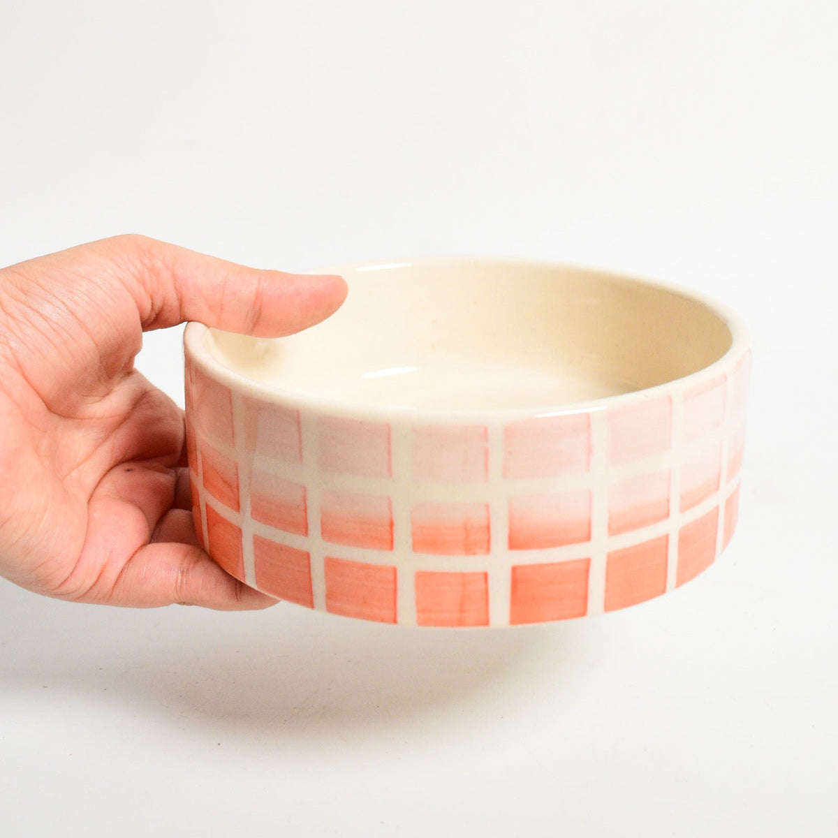 Serveerschaal | Handbeschilderd Keramiek Geruit Ombre | 5 inch