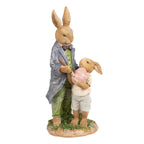 Beeld Konijn 21 cm Bruin Polyresin Paasdecoratie