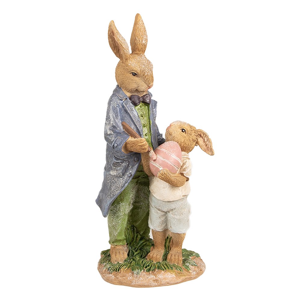Beeld Konijn 21 cm Bruin Polyresin Paasdecoratie