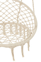 J-Line hangstoel Macramé + Kwastjes - polyester - beige