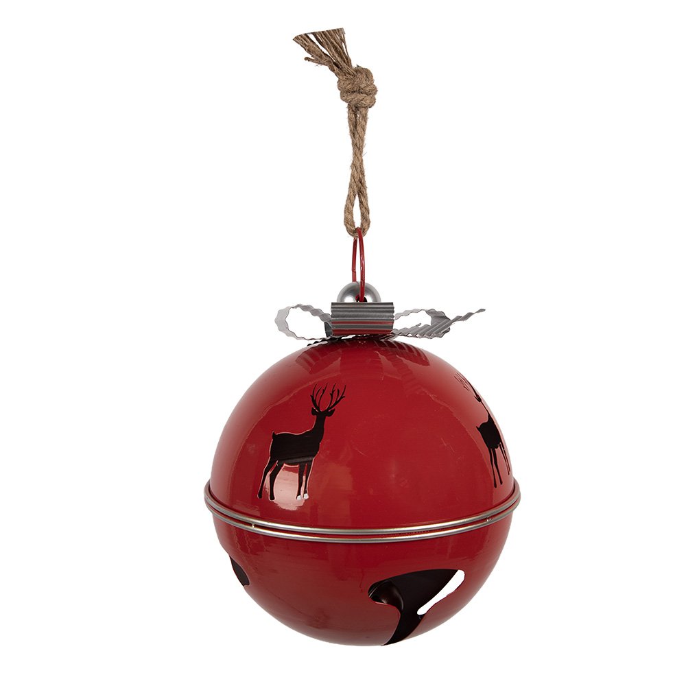 Decoratie Bel Ø 24x28 cm Rood Metaal