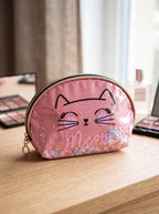 Toilettas Dames 22x8x14 cm Roze Polyester Kat Make-Up Tasje