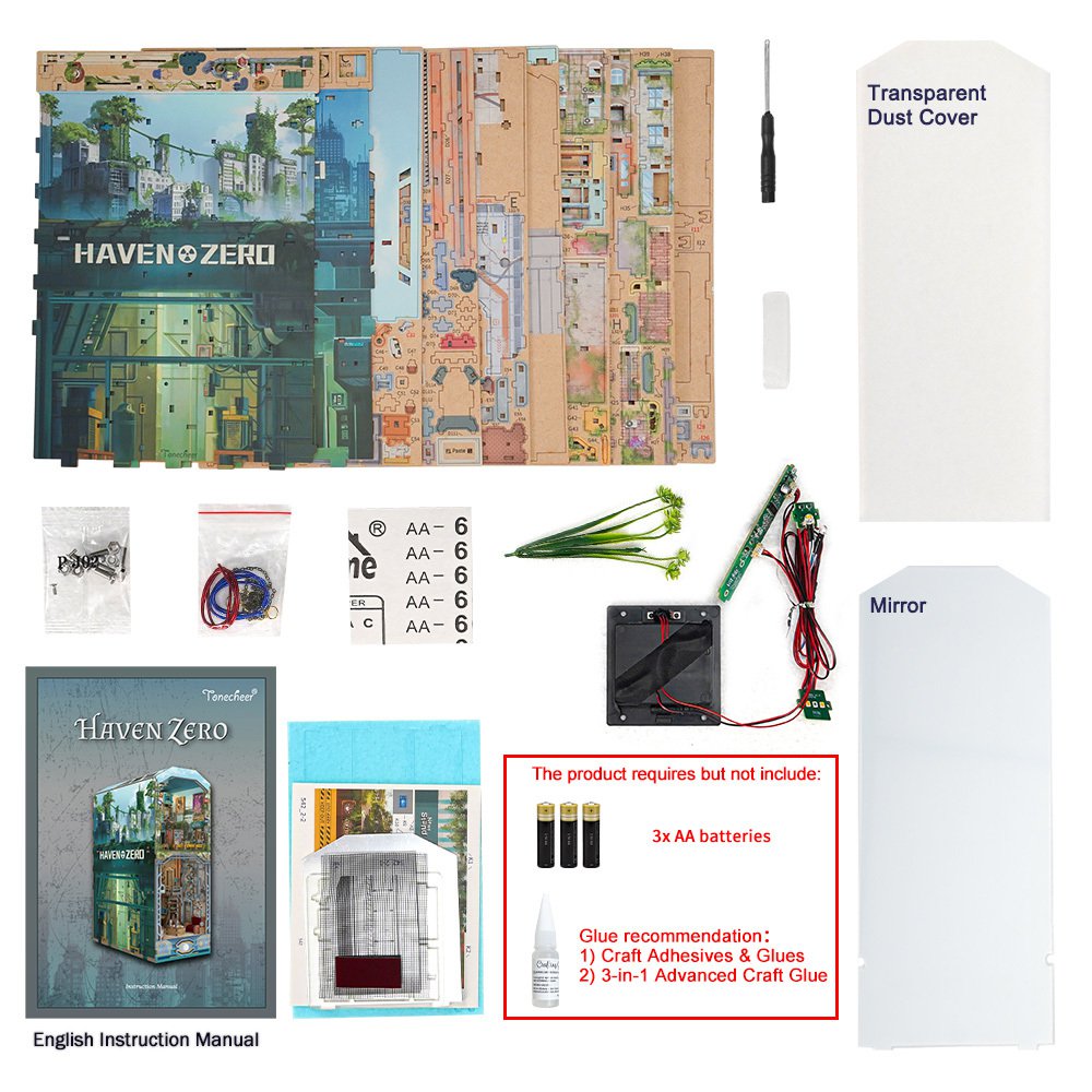 Tonecheer, DIY Book Nook, Haven Zero Bookend, TQ132, 26,3x19x10cm