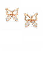Eigentijdse studs – oorknopjes – roséverguld – zirkonia-accent