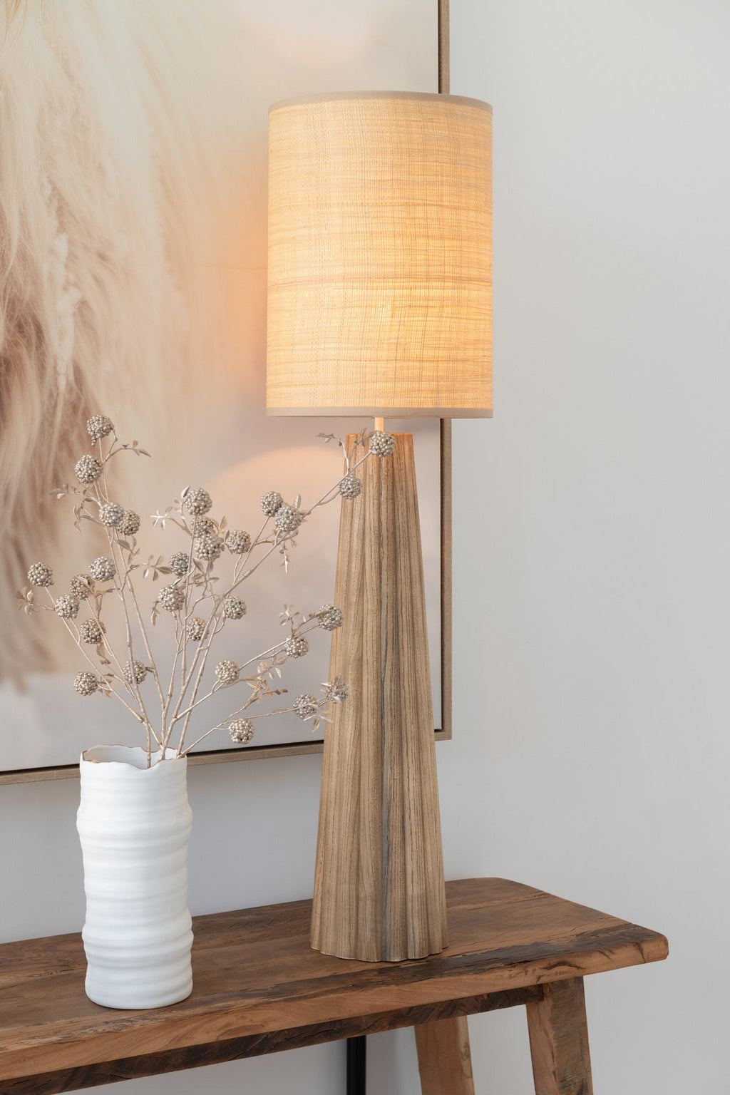 J-Line lamp Paraplu - hout - naturel - small