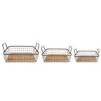 Opbergmand Set van 3 38x28x11 cm Grijs Bruin IJzer Mand