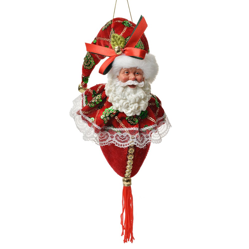 Kersthander Kerstman 35 cm Rood Textiel