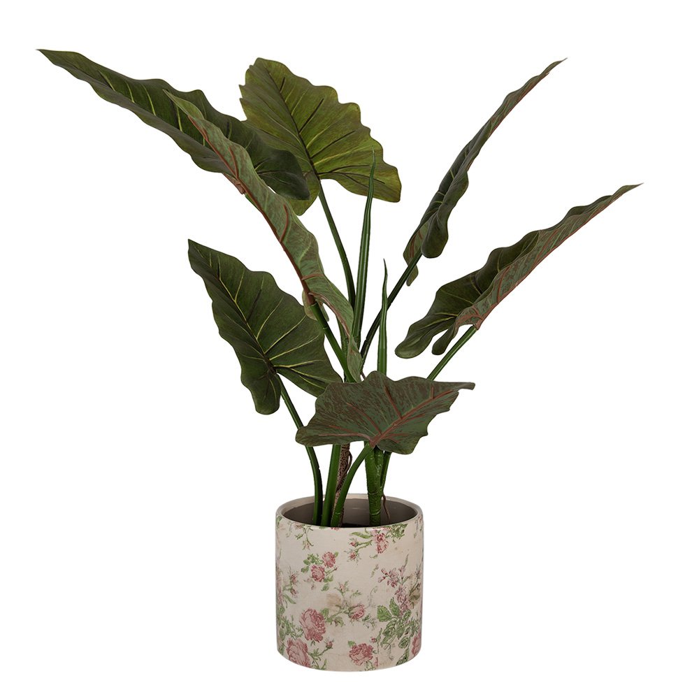 Bloempot Ø 17x16 cm Beige Roze Keramiek Bloemen Bloempot Binnen