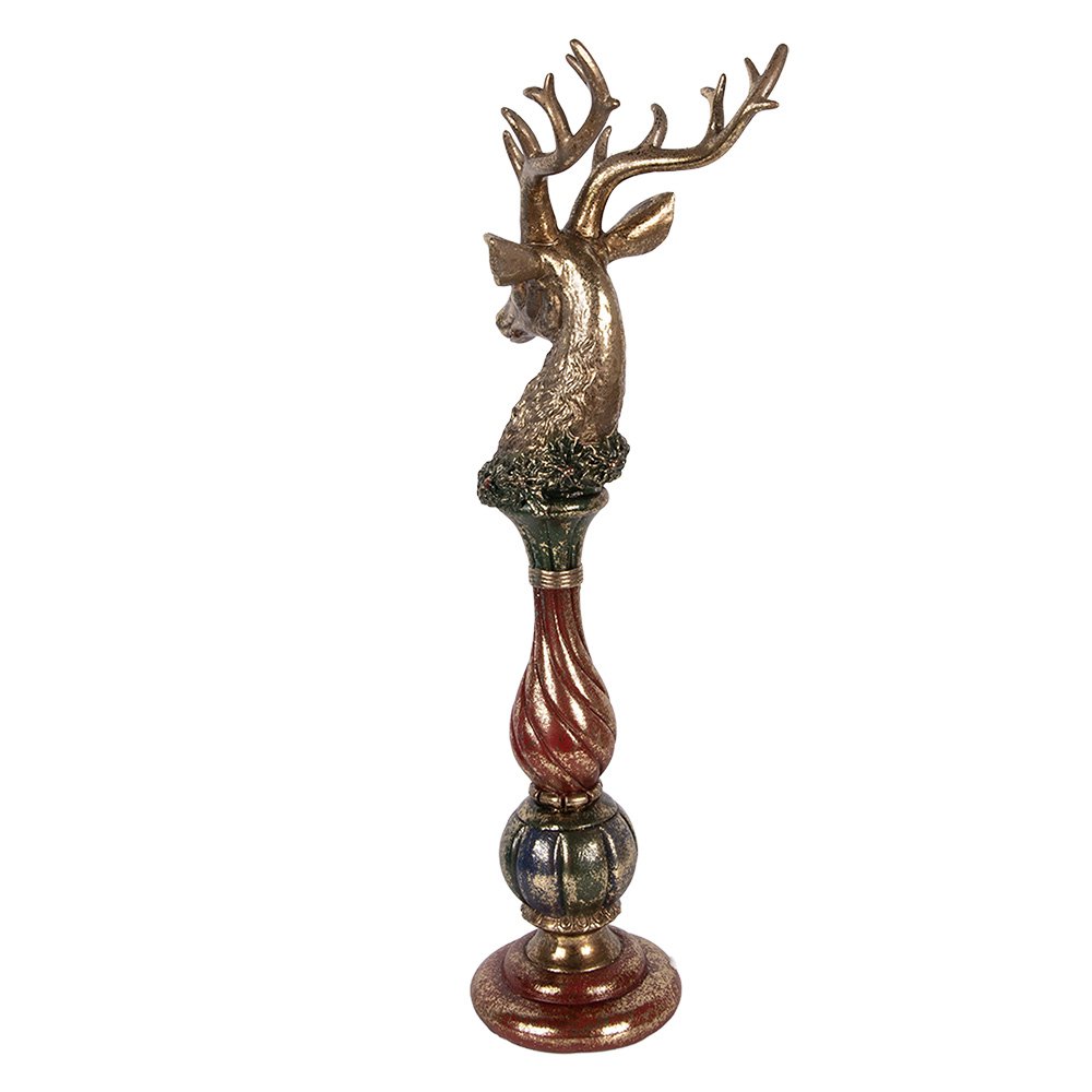 Decoratie Beeld Hert 14x17x49 cm Goudkleurig Kunststof