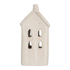 Decoratie Huis met LED 9x7x15 cm Beige Keramiek
