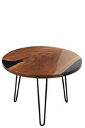 J-Line bijzettafel Rond - hout - naturel/zwart