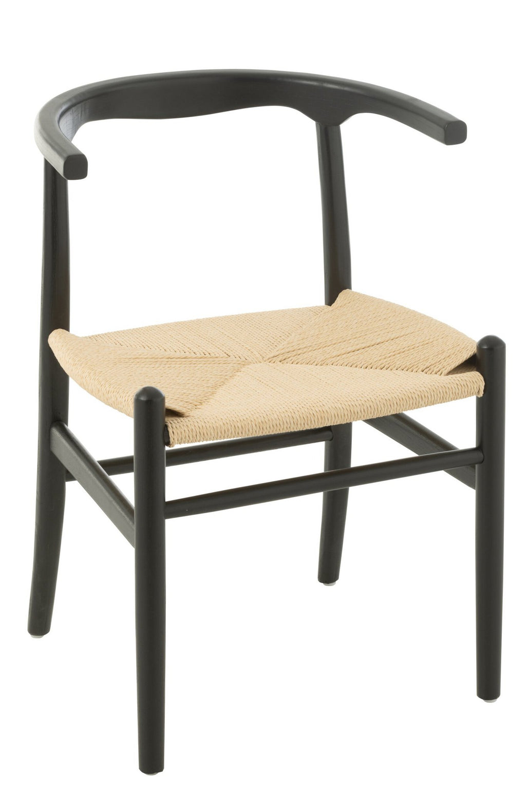 J-Line Stoel Toon Beukenhout/Touw Zwart