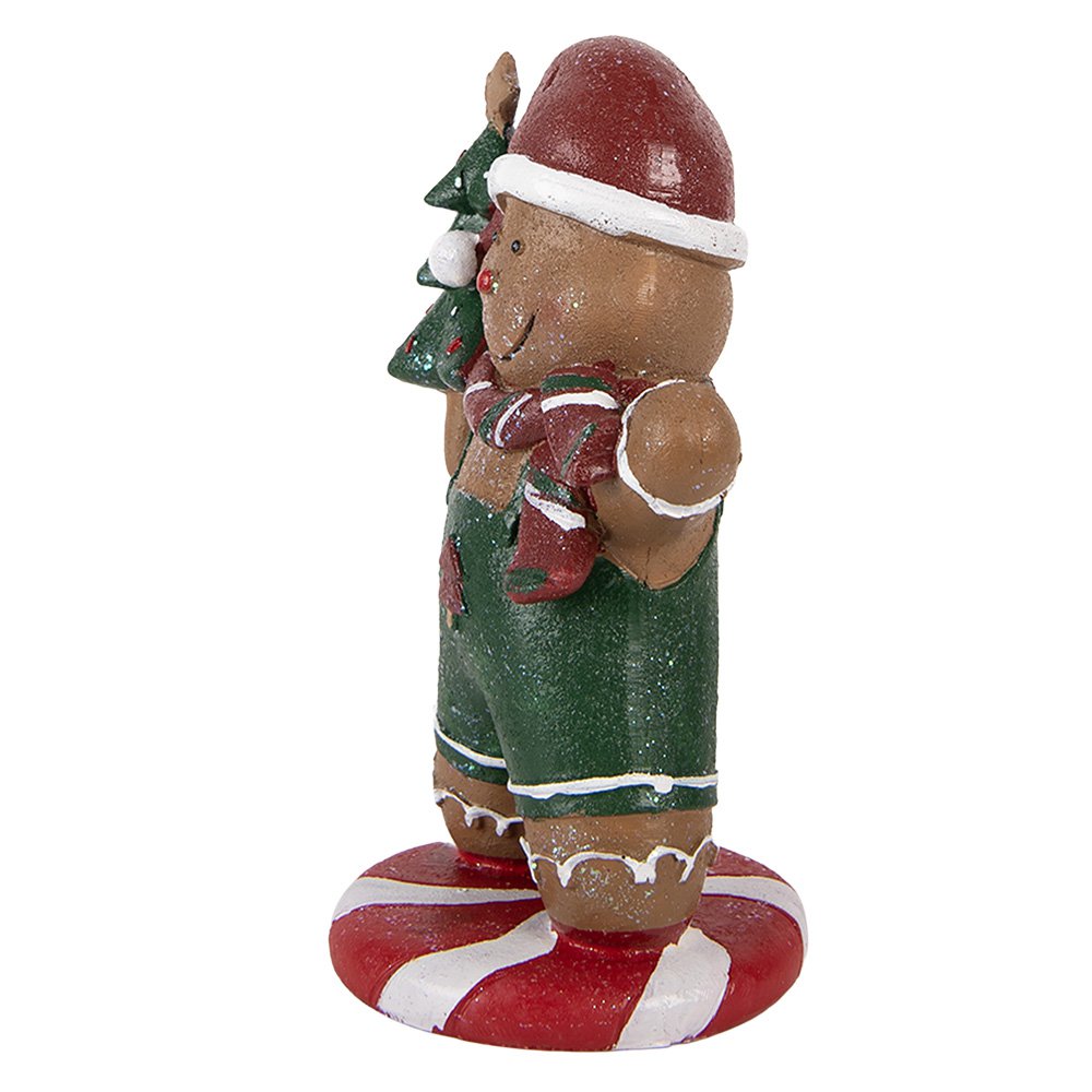 Kerstdecoratie Beeld Gingerbread man 12x11x21 cm Bruin Kunststof