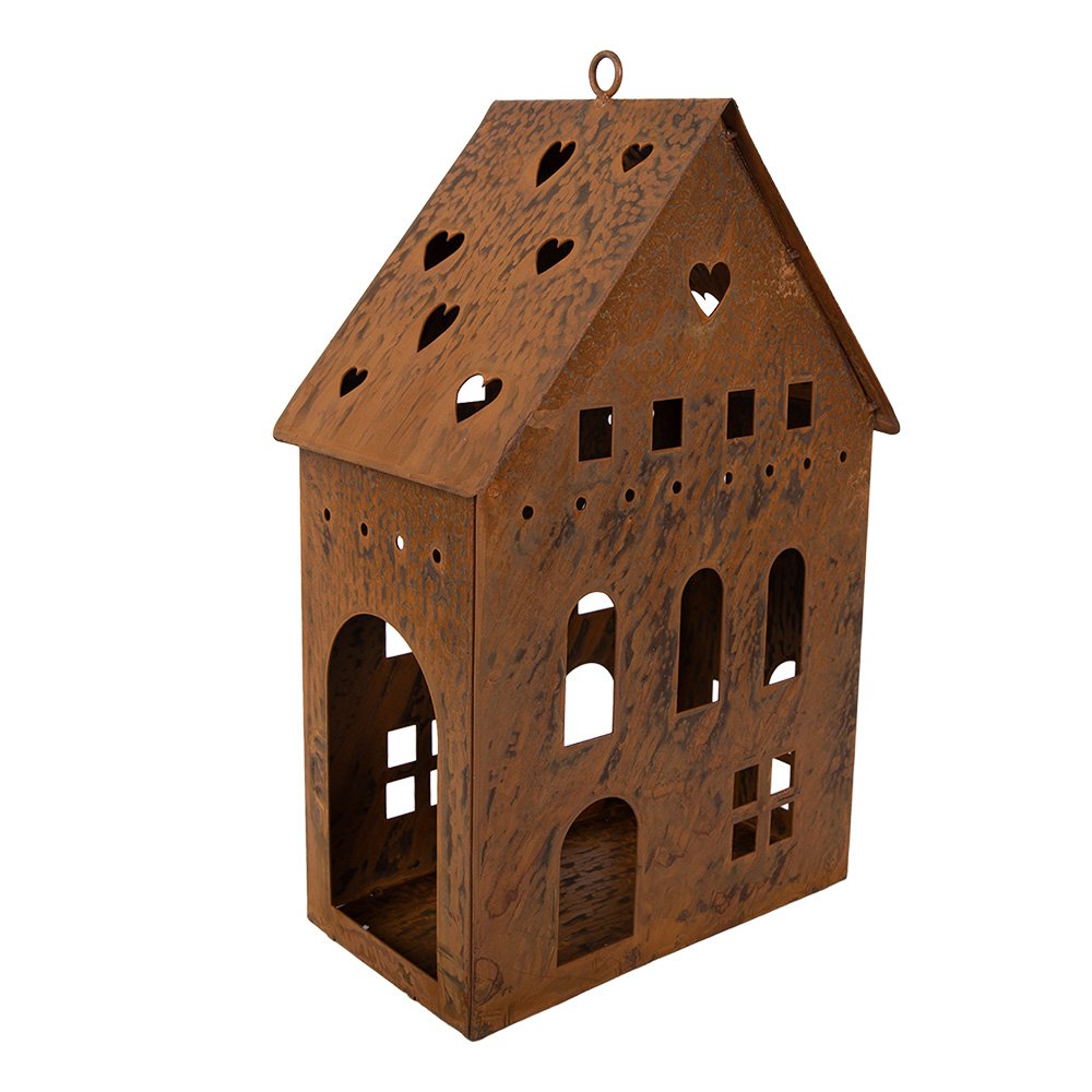 Decoratie Beeld Huis 20x12x29 cm Bruin Metaal