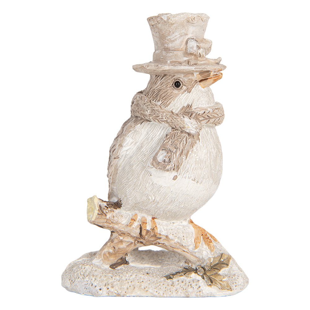 Decoratie Beeld Vogel 5x3x8 cm Beige Kunststof