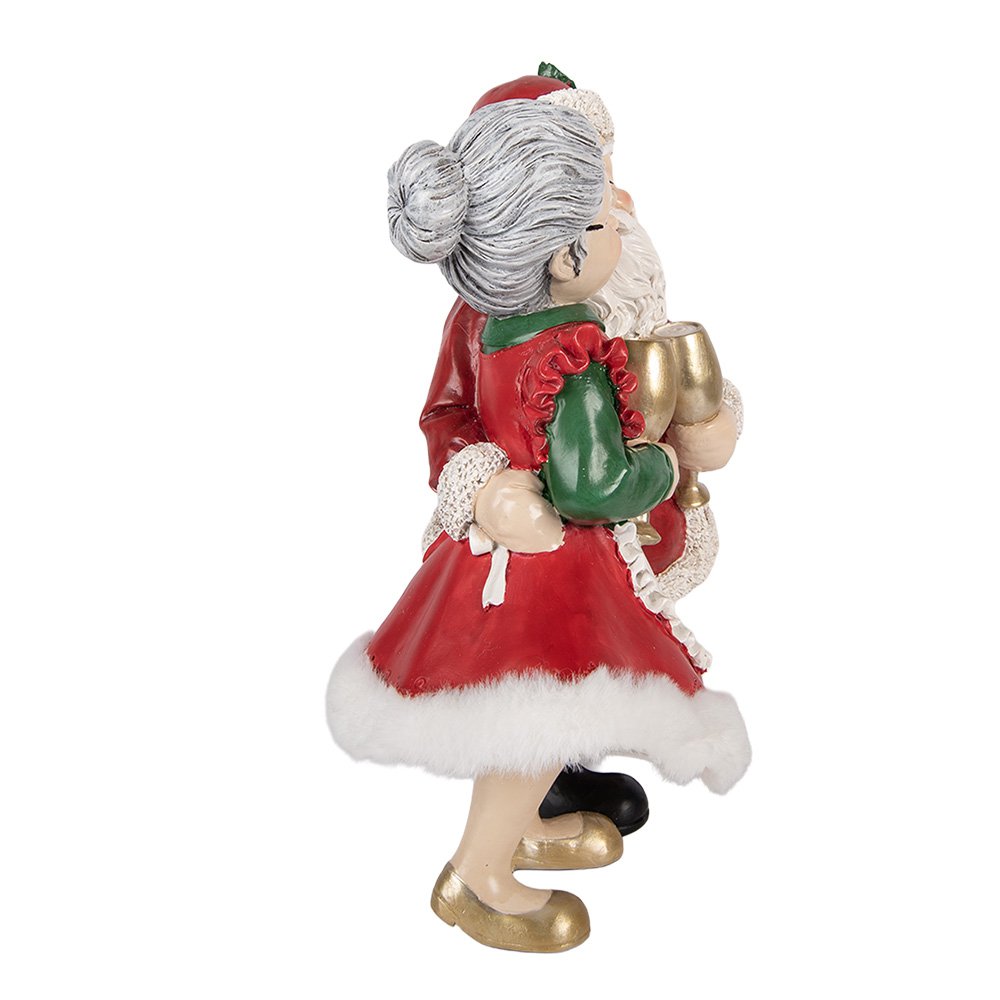 Kerstdecoratie Beeld Kerstvrouw 20x12x26 cm Rood Kunststof Beeld