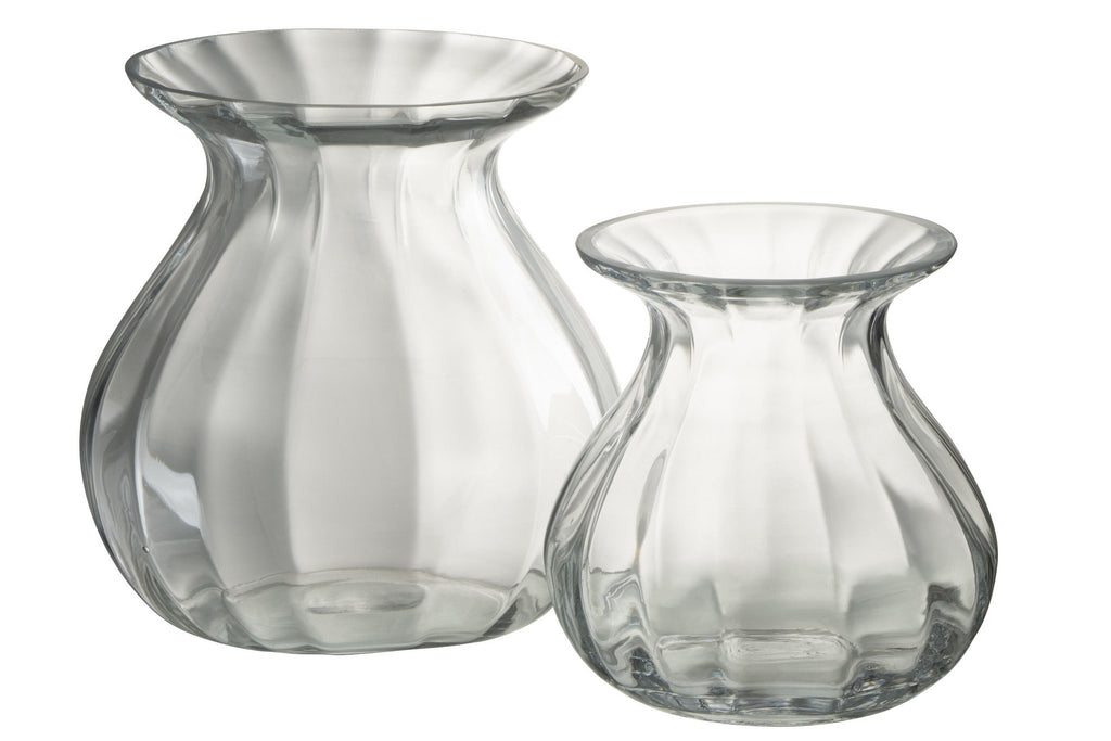J-Line vaas Amo - glas - transparant - large - Ø 18 cm