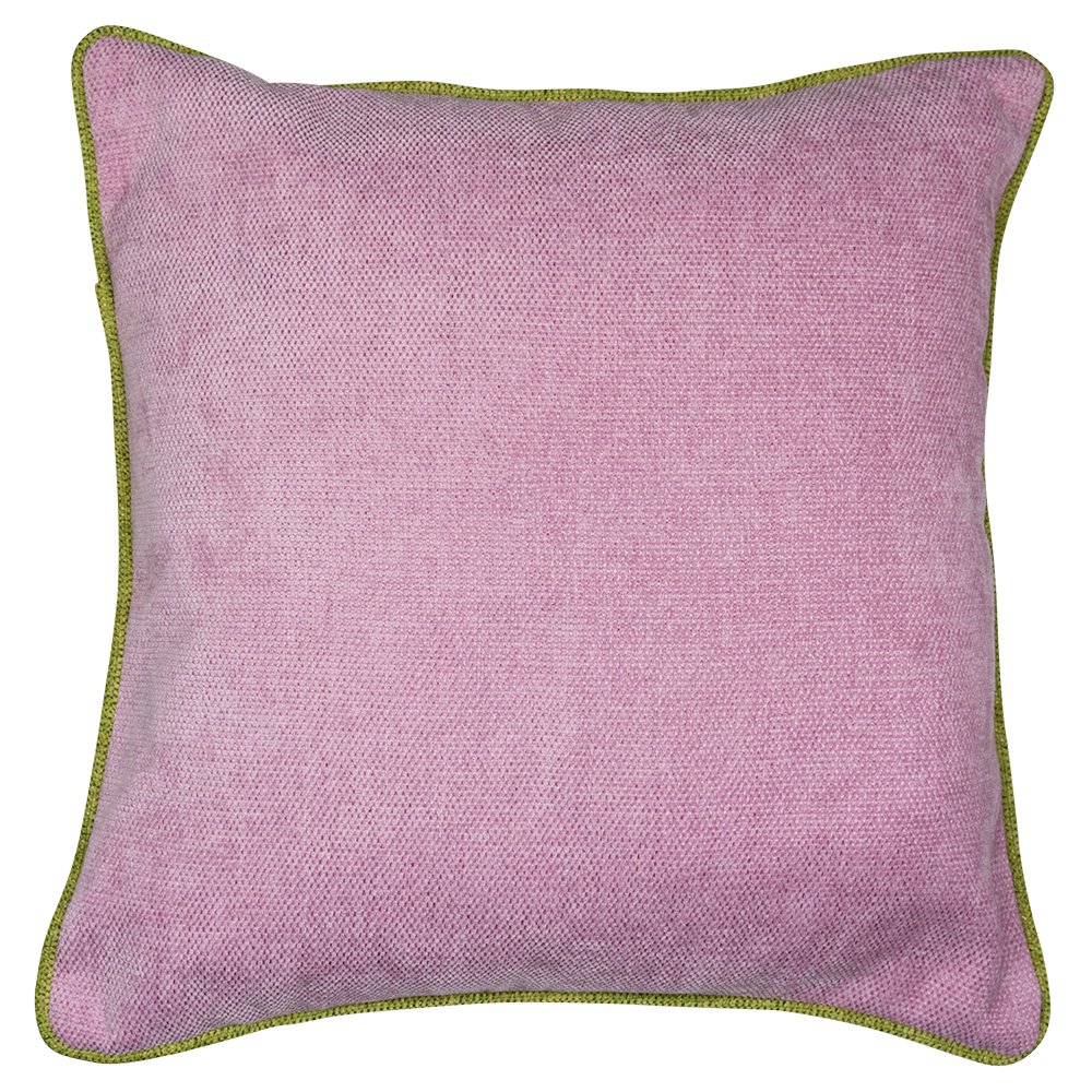 Kussen met bies roze lime 45x45cm*